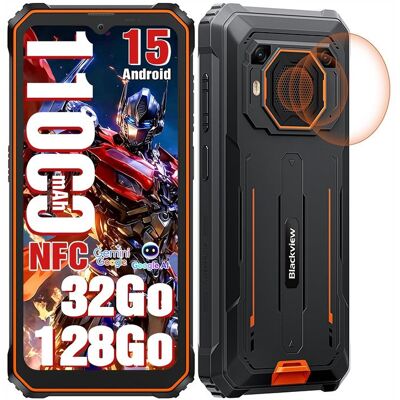 Blackview BV6200 Plus Téléphone Portable Incassable 6.5611000mAh 32Go+128Go/2To TFCaméra AI 16MP+13MPNFC/GPS Smartphone - Orange Orange - Publicité Blackview BV6200 Plus Téléphone Portable Incassable 6.5611000mAh 32Go+128Go/2To TFCaméra AI 16MP+13MPNFC/GPS Smartphone - Orange Orange - Publicité