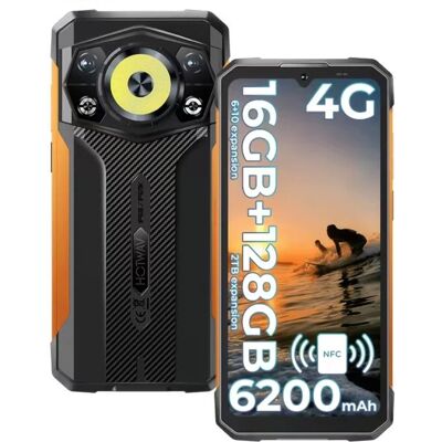 HOTWAV Cyber 17 4G Smartphone Robuste Android 16 Écran 675 16(6+10)Go/128Go6200mAh 48MP NFC/GPS/Face ID IP68 Téléphone-Orange Orange - Publicité HOTWAV Cyber 17 4G Smartphone Robuste Android 16 Écran 675 16(6+10)Go/128Go6200mAh 48MP NFC/GPS/Face ID IP68 Téléphone-Orange Orange - Publicité