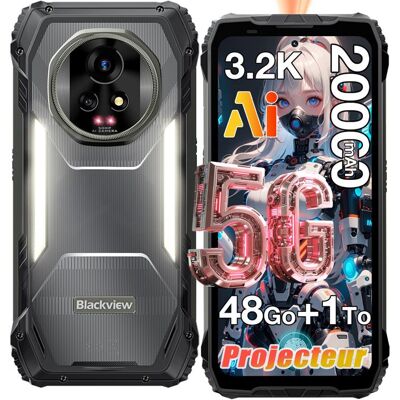 Blackview XPLORE 2 Projecter 5G Smartphone Robuste 48Go + 1 To 20000mAh/120W 50MP AI Caméra 673 AMOLED 120Hz NFC GPS - Noir Noir - Publicité Blackview XPLORE 2 Projecter 5G Smartphone Robuste 48Go + 1 To 20000mAh/120W 50MP AI Caméra 673 AMOLED 120Hz NFC GPS - Noir Noir - Publicité