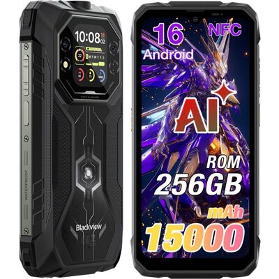 Blackview Rock 1 Smartphone Robuste 24Go + 256Go 15000mAh/33W 16MP Caméra 656 IP68 AI Téléphone Portable Incassable NFC GPS Noir Noir - Publicité Blackview Rock 1 Smartphone Robuste 24Go + 256Go 15000mAh/33W 16MP Caméra 656 IP68 AI Téléphone Portable Incassable NFC GPS Noir Noir - Publicité