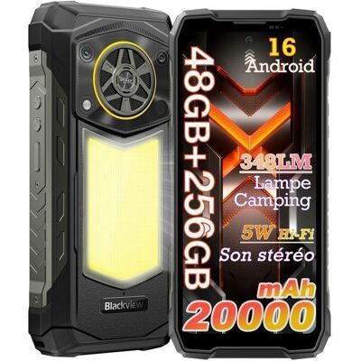 Blackview Rock 5 Smartphone Robuste 48(12+36)Go 256Go 20000mAh/33W 108MP 678 120Hz Téléphone Portable Incassable NFC GPS - Noir Noir - Publicité Blackview Rock 5 Smartphone Robuste 48(12+36)Go 256Go 20000mAh/33W 108MP 678 120Hz Téléphone Portable Incassable NFC GPS - Noir Noir - Publicité