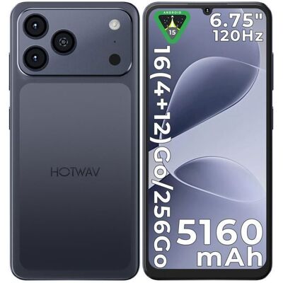 Smartphone 4G - HOTWAV - A17 Pro Max (256Go) - Écran 6 75 HD+ - 4Go RAM / 256Go - Batterie 5160mAh Noir - Publicité Smartphone 4G - HOTWAV - A17 Pro Max (256Go) - Écran 6 75 HD+ - 4Go RAM / 256Go - Batterie 5160mAh Noir - Publicité