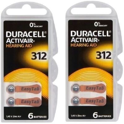 12 piles DURACELL ACTIVAIR 312 - Publicité 12 piles DURACELL ACTIVAIR 312 - Publicité
