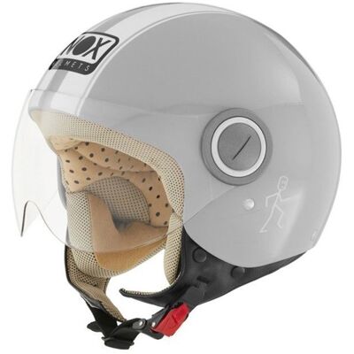 CASQUE MOTO JET NOX N210 NARDO GREY BLANC Gris - Publicité CASQUE MOTO JET NOX N210 NARDO GREY BLANC Gris - Publicité