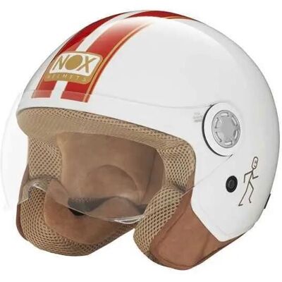 Casque moto jet Nox N210 Evo - blanc/rouge Blanc - Publicité Casque moto jet Nox N210 Evo - blanc/rouge Blanc - Publicité