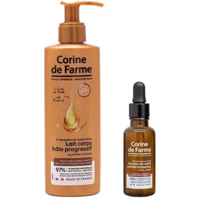 CORINE DE FARME Mon Duo Autobronzant & Hâle Progressif - Publicité CORINE DE FARME Mon Duo Autobronzant & Hâle Progressif - Publicité