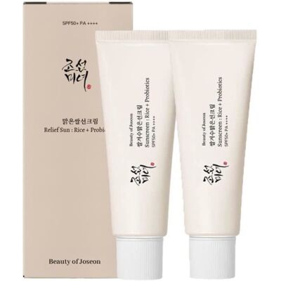 Crème Solaire - BEAUTY OF JOSEON - Relief Sun SPF 50+ - Non gras - 50 ml - Probiotique au riz - Publicité Crème Solaire - BEAUTY OF JOSEON - Relief Sun SPF 50+ - Non gras - 50 ml - Probiotique au riz - Publicité