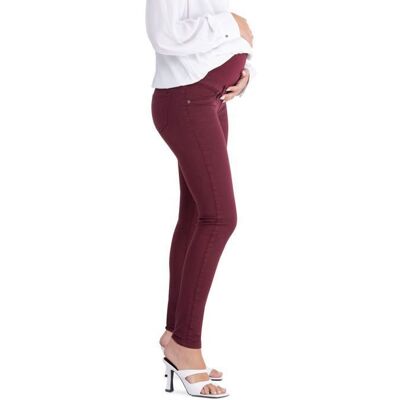 MAMAJEANS - Jean Grossesse Coupe Slim Bandeau Haut Stretch et Confortable Idèal Tout au Long Maternité - Bordeaux Rouge - Publicité MAMAJEANS - Jean Grossesse Coupe Slim Bandeau Haut Stretch et Confortable Idèal Tout au Long Maternité - Bordeaux Rouge - Publicité