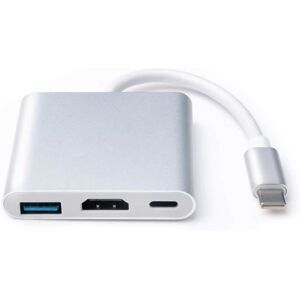 3 en 1 Adaptateur USB C vers HDMI 4K Multiport Type C Hub avec 4K HDMI port de charge USB C port USB 3.0 compatible avec Mac A265 - Publicité 3 en 1 Adaptateur USB C vers HDMI 4K Multiport Type C Hub avec 4K HDMI port de charge USB C port USB 3.0 compatible avec Mac A265 - Publicité