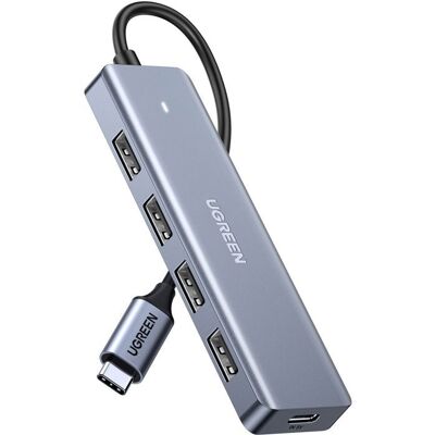 Hub USB - UGREEN - 4 ports USB 3.0 + USB-C - Gris Gris - Publicité Hub USB - UGREEN - 4 ports USB 3.0 + USB-C - Gris Gris - Publicité