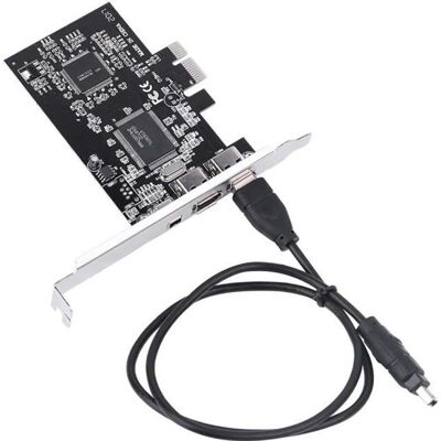 TBEST Carte PCIe Firewire pour Windows 10 contrôleur dadaptateur PCI Express IEEE 1394 4 ports (3 x 6 broches et 1 x 4 broches) - Publicité TBEST Carte PCIe Firewire pour Windows 10 contrôleur dadaptateur PCI Express IEEE 1394 4 ports (3 x 6 broches et 1 x 4 broches) - Publicité