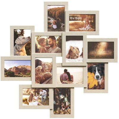 SONGMICS Cadres Pêle-Mêle 12 Cadres pour Photos 10x15 cm Galerie Photo Murale Multi-Cadres Décoration Murale Beige Naturel - Publicité SONGMICS Cadres Pêle-Mêle 12 Cadres pour Photos 10x15 cm Galerie Photo Murale Multi-Cadres Décoration Murale Beige Naturel - Publicité