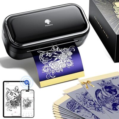 PHOMEMO Tp31 Thermocopieur TatouageImprimante Thermique De Tatouage Imprimante Stencil Tatouage Avec 30 Feuilles De Papier Transfert Tatou Noir - Publicité PHOMEMO Tp31 Thermocopieur TatouageImprimante Thermique De Tatouage Imprimante Stencil Tatouage Avec 30 Feuilles De Papier Transfert Tatou Noir - Publicité
