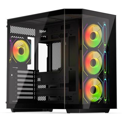 Boîtier PC ATX - KRUX - Empero - 4 Ventilateurs ARGB 120 mm - Panneaux en Verre - Refroidissement Liquide 360 mm Noir - Publicité Boîtier PC ATX - KRUX - Empero - 4 Ventilateurs ARGB 120 mm - Panneaux en Verre - Refroidissement Liquide 360 mm Noir - Publicité