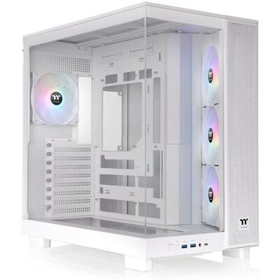 Boîtier PC sans alimentation - THERMALTAKE - View 380 XL TG ARGB Snow - Moyen tour - Format ATX - 4x120mm A-RGB inclus - Blanc Blanc - Publicité Boîtier PC sans alimentation - THERMALTAKE - View 380 XL TG ARGB Snow - Moyen tour - Format ATX - 4x120mm A-RGB inclus - Blanc Blanc - Publicité