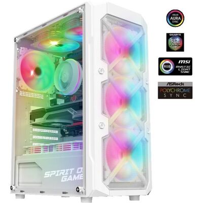Boîtier PC Gamer - SPIRIT OF GAMER - REBEL XT - Compact - Compatible ATX - Couleur Blanc Blanc - Publicité Boîtier PC Gamer - SPIRIT OF GAMER - REBEL XT - Compact - Compatible ATX - Couleur Blanc Blanc - Publicité