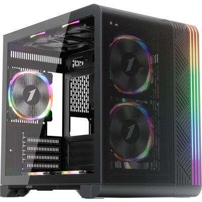 Boîtier PC mini tour - 1stPlayer VT5 - RGB dynamique - Compatible ATX/Micro-ITX - Ventilation optimisée Noir - Publicité Boîtier PC mini tour - 1stPlayer VT5 - RGB dynamique - Compatible ATX/Micro-ITX - Ventilation optimisée Noir - Publicité
