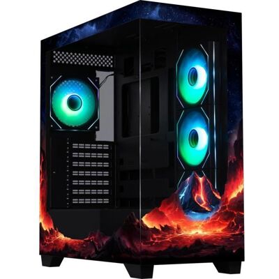 Boîtier PC sans alimentation - BITFENIX - CETO Premium Volcano - Moyen tour - Format ATX - 4x120mm A-RGB - Noir Noir - Publicité Boîtier PC sans alimentation - BITFENIX - CETO Premium Volcano - Moyen tour - Format ATX - 4x120mm A-RGB - Noir Noir - Publicité