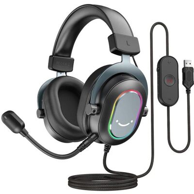 FIFINE Casque Gamer PC Casque Gaming avec Micro pour PS4 PS5 Son Surround 7.1 USB Casque Fil Gaming avec 3 Mode EQ Noir - Publicité FIFINE Casque Gamer PC Casque Gaming avec Micro pour PS4 PS5 Son Surround 7.1 USB Casque Fil Gaming avec 3 Mode EQ Noir - Publicité