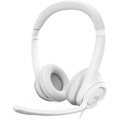 Casque - Filaire - Logitech - H390 - USB - Anti-parasite - Blanc Blanc - Publicité Casque - Filaire - Logitech - H390 - USB - Anti-parasite - Blanc Blanc - Publicité