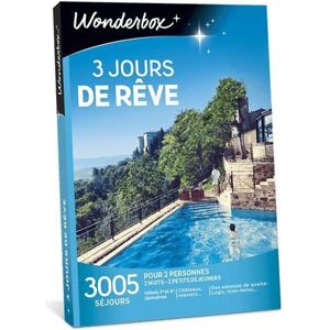 Coffret cadeau - 3 Jours de rêve - Wonderbox - 3005 séjours dépaysants - Publicité Coffret cadeau - 3 Jours de rêve - Wonderbox - 3005 séjours dépaysants - Publicité