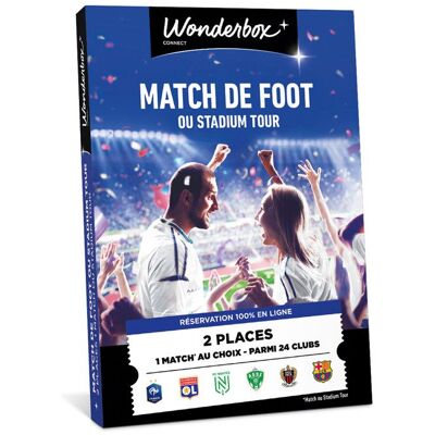 Coffret Cadeau - WONDERBOX CONNECT - Matchs de foot ou Stadium Tour - 2 places pour 1 match au choix - Publicité Coffret Cadeau - WONDERBOX CONNECT - Matchs de foot ou Stadium Tour - 2 places pour 1 match au choix - Publicité