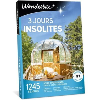 Wonderbox - Coffret cadeau pour deux - 3 Jours insolites - 1245 séjours insolites - Publicité Wonderbox - Coffret cadeau pour deux - 3 Jours insolites - 1245 séjours insolites - Publicité