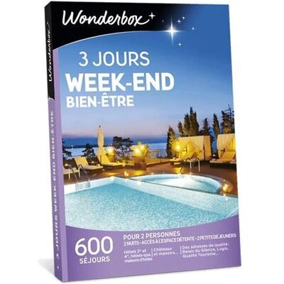 Wonderbox - Coffret cadeau en couple - 3 jours week-end bien-être - 600 séjours bien-être en amoureux - Publicité Wonderbox - Coffret cadeau en couple - 3 jours week-end bien-être - 600 séjours bien-être en amoureux - Publicité