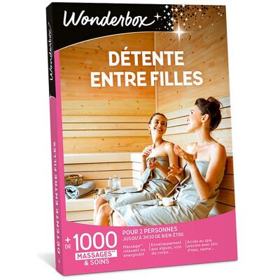 Wonderbox - Coffret cadeau - Détente entre filles - 1000 soins relaxants - Jusquà 3h30 de bien-être - Publicité Wonderbox - Coffret cadeau - Détente entre filles - 1000 soins relaxants - Jusquà 3h30 de bien-être - Publicité