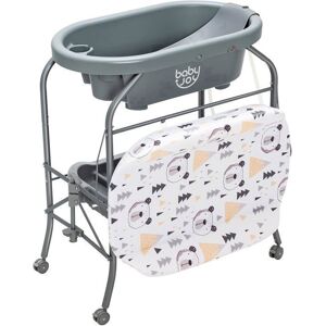 GOPLUS Table à Langer Bébé 0-12 Mois avec Baignoire 20L-Roulant et Pliable avec Espace de Rangement-Charge 35KG Gris Gris - Publicité GOPLUS Table à Langer Bébé 0-12 Mois avec Baignoire 20L-Roulant et Pliable avec Espace de Rangement-Charge 35KG Gris Gris - Publicité