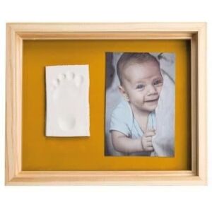 Cadre en argile naturelle Baby Art - Empreintes de mains et pieds - Panneau arrière réversible vert/orange - Dès la naissance - Publicité Cadre en argile naturelle Baby Art - Empreintes de mains et pieds - Panneau arrière réversible vert/orange - Dès la naissance - Publicité