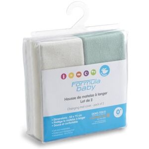 Housses Universelles pour Matelas à Langer - FORMULA BABY - Blanc Ecru/Vert Gris - 55 x 80 cm Vert - Publicité Housses Universelles pour Matelas à Langer - FORMULA BABY - Blanc Ecru/Vert Gris - 55 x 80 cm Vert - Publicité