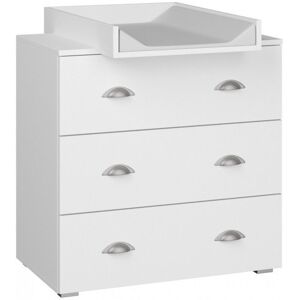 DECONATION Commode avec plateau à langer en bois - Blanc - L 80 x P 48/72 x H 90 cm Blanc - Publicité DECONATION Commode avec plateau à langer en bois - Blanc - L 80 x P 48/72 x H 90 cm Blanc - Publicité