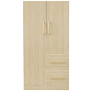 NOBRAND Armoire enfant 70x40x135 cm double porte avec tiroirs - Rangement pratique couleur bois - Meuble chambre simple et fonctionnel Marron - Publicité NOBRAND Armoire enfant 70x40x135 cm double porte avec tiroirs - Rangement pratique couleur bois - Meuble chambre simple et fonctionnel Marron - Publicité