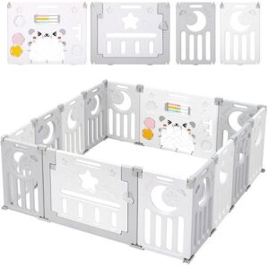 NECHE Parc Bébé Plastique Pliant 12+2 Panneaux d’Activité et Porte Barrière Sécurité Enfant Protection Intérieur Gris Gris - Publicité NECHE Parc Bébé Plastique Pliant 12+2 Panneaux d’Activité et Porte Barrière Sécurité Enfant Protection Intérieur Gris Gris - Publicité