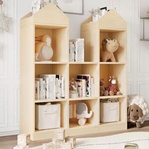 HOERFURIY Meuble de Rangement avec Espace de Rangement Spacieux Bibliothèque pour Enfant à Jouets-Livres 90x30x108cm(Bois naturel) - Publicité HOERFURIY Meuble de Rangement avec Espace de Rangement Spacieux Bibliothèque pour Enfant à Jouets-Livres 90x30x108cm(Bois naturel) - Publicité