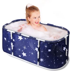 CURFAIR Baignoire autoportante pliable baignoire spa familiale pour douche pour enfants et adultes (bleu étoilé)115x60x50cm Bleu - Publicité CURFAIR Baignoire autoportante pliable baignoire spa familiale pour douche pour enfants et adultes (bleu étoilé)115x60x50cm Bleu - Publicité