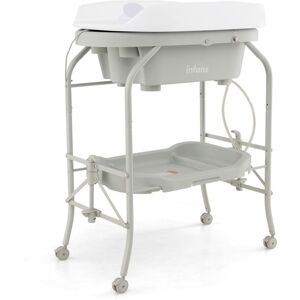 DREAMADE Table à Langer Bébé avec Baignoire 20L Pliable 4 Roulettes Verrouillables et Plateau de Rangement 0-12Mois Gris Clair Gris - Publicité DREAMADE Table à Langer Bébé avec Baignoire 20L Pliable 4 Roulettes Verrouillables et Plateau de Rangement 0-12Mois Gris Clair Gris - Publicité