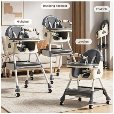 UVERBON Chaise haute pour bébé enfant 3 en 1 réglable -Pliable -4 réglage dinclinaison/hauteur -Plateau et pédale -De la naissance à 3 ans Gris - Publicité UVERBON Chaise haute pour bébé enfant 3 en 1 réglable -Pliable -4 réglage dinclinaison/hauteur -Plateau et pédale -De la naissance à 3 ans Gris - Publicité