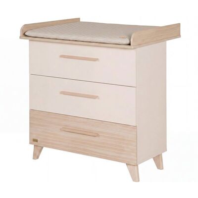 Commode à Langer Étroite en Bois Sidney avec Tiroirs - ROBA - Beige / Décor Chêne Beige - Publicité Commode à Langer Étroite en Bois Sidney avec Tiroirs - ROBA - Beige / Décor Chêne Beige - Publicité