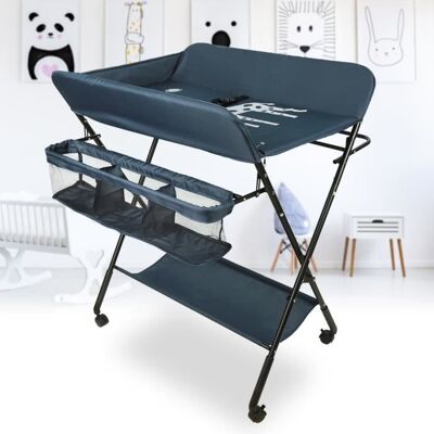 Table à langer pliable HOMEWELL - Bleu foncé - Hauteur réglable - Pour bébé jusquà 14 kg Bleu - Publicité Table à langer pliable HOMEWELL - Bleu foncé - Hauteur réglable - Pour bébé jusquà 14 kg Bleu - Publicité