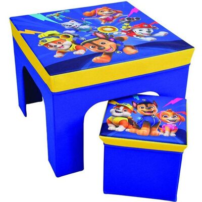 Ensemble table et tabouret de rangement - PatPatrouille - FUN HOUSE - Pliable - Mobilier enfant Bleu - Publicité Ensemble table et tabouret de rangement - PatPatrouille - FUN HOUSE - Pliable - Mobilier enfant Bleu - Publicité