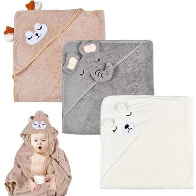 3Pcs Cape De Bain BebeServiette De Bain Bébé Cape De Bain Bebe Garcon Serviette ÉpongePeluche De Corail De Haute Qualité Gris - Publicité 3Pcs Cape De Bain BebeServiette De Bain Bébé Cape De Bain Bebe Garcon Serviette ÉpongePeluche De Corail De Haute Qualité Gris - Publicité
