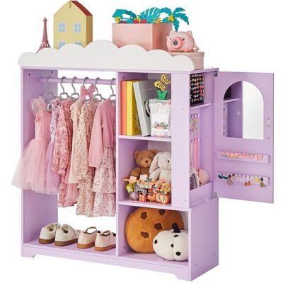 VEVOR Penderie Enfant avec Armoire à Bijoux Tringle à Vêtements et Étagères de Rangement pour Déguisements et Costumes de Princesse Violet - Publicité VEVOR Penderie Enfant avec Armoire à Bijoux Tringle à Vêtements et Étagères de Rangement pour Déguisements et Costumes de Princesse Violet - Publicité