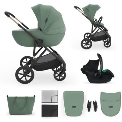 Poussette Kinderkraft PRIME 3 3 en 1 citadine nacelle hamac pluie moustiquaire roues tout chemin vert Vert - Publicité Poussette Kinderkraft PRIME 3 3 en 1 citadine nacelle hamac pluie moustiquaire roues tout chemin vert Vert - Publicité