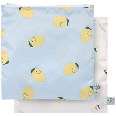 Lot de 2 pochettes à snack Happy Fruits Citron - LASSIG - Publicité Lot de 2 pochettes à snack Happy Fruits Citron - LASSIG - Publicité