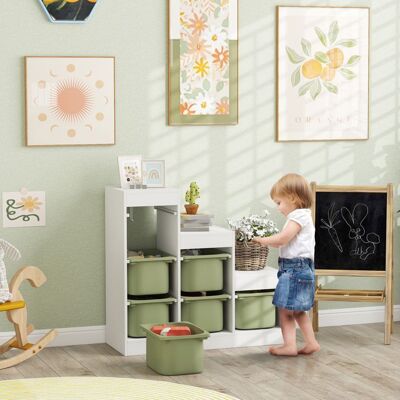 Generic Meuble de rangement pour jouets des enfants avec 6 bacs amovibles 3 niveaux de rangement 96 x 38 5 x 90 vert Vert - Publicité Generic Meuble de rangement pour jouets des enfants avec 6 bacs amovibles 3 niveaux de rangement 96 x 38 5 x 90 vert Vert - Publicité