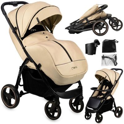 MoMi MIYA - Poussette ultra compacte - Dès 6 mois jusqu’à 22 kg - Kit d’accessoires - Roues EVA 7/10 - Beige Beige - Publicité MoMi MIYA - Poussette ultra compacte - Dès 6 mois jusqu’à 22 kg - Kit d’accessoires - Roues EVA 7/10 - Beige Beige - Publicité