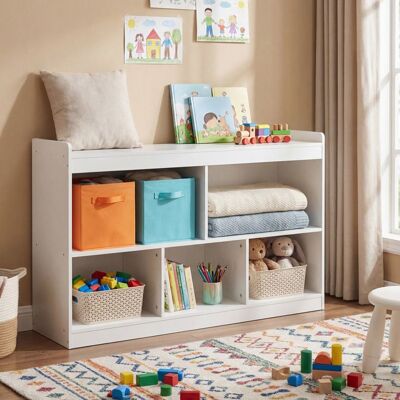 SONGMICS Petit Meuble De Rangement pour Enfant Montessori à 5 Compartiments Ouverts pour Jouets et Livres Blanc Blanc - Publicité SONGMICS Petit Meuble De Rangement pour Enfant Montessori à 5 Compartiments Ouverts pour Jouets et Livres Blanc Blanc - Publicité