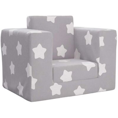 vidaXL Canapé-lit pour enfants gris clair avec étoiles - Publicité vidaXL Canapé-lit pour enfants gris clair avec étoiles - Publicité